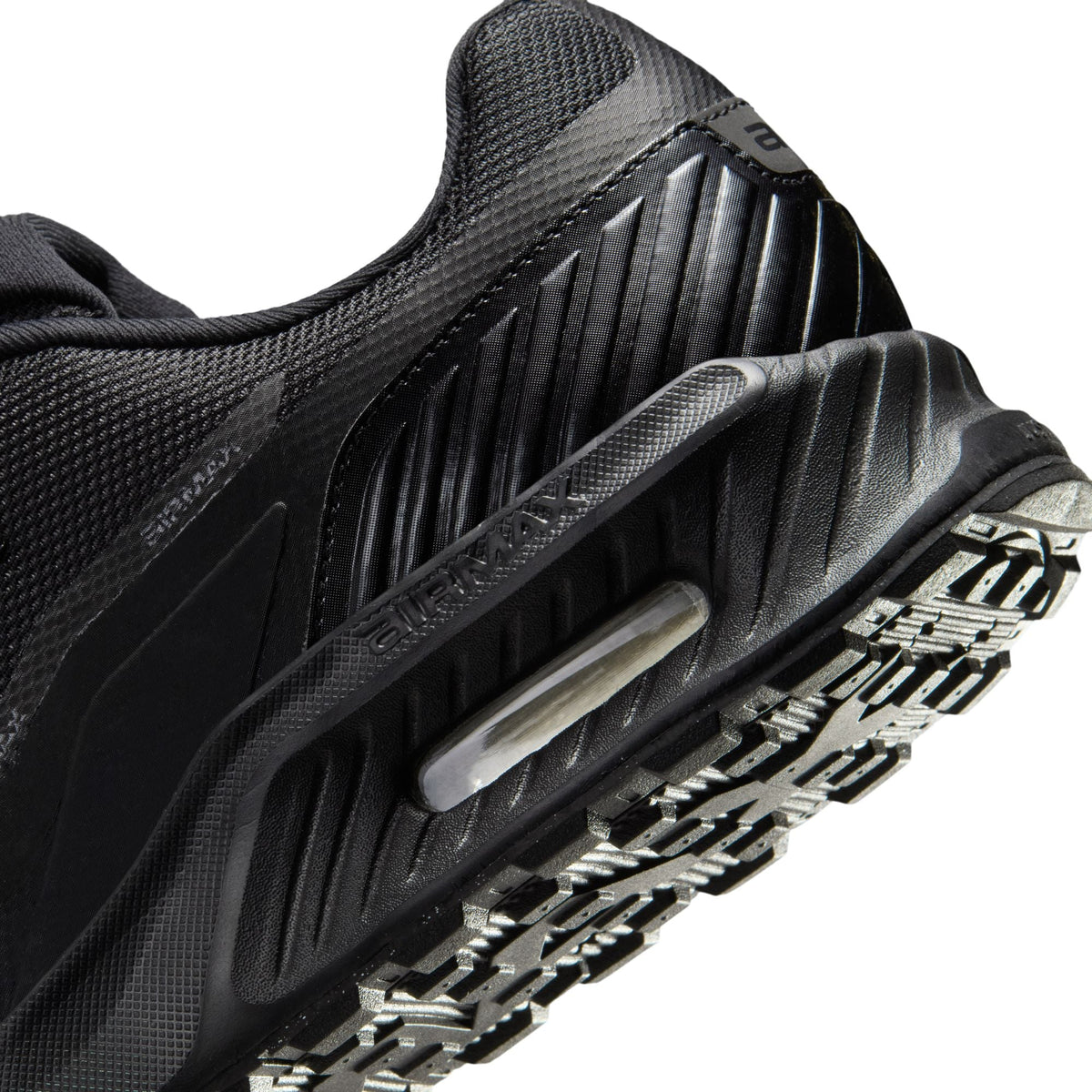 Nike men's Air Max Bia black footwear featuring Nike's signature design and cushioning, shown from a side view.