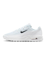 White Nike Air Max Bia men's footwear with stylish design, featuring a sleek white upper and cushioned sole.