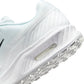 White Nike Air Max Bia men's footwear, sleek design with visible air cushioning, displayed on a neutral background.