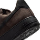 Nike Mens Air Force 1 Low Retro Premium black tea sneakers with white soles and Nike branding, displayed on a plain background.
