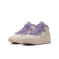 Women’s Air Jordan 10 Retro Hydrangeas sneakers by Denim Exchange in white, black, and purple detailing