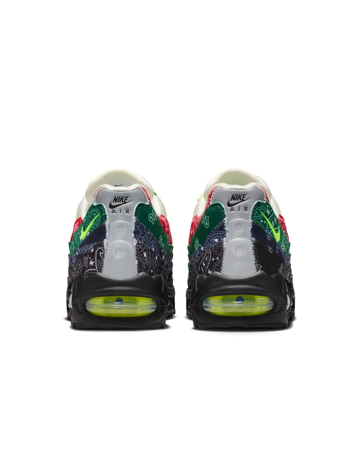 Nike Men's Air Max 95 Big Bubble Bandana sneakers in white with layered panels and visible Air cushioning