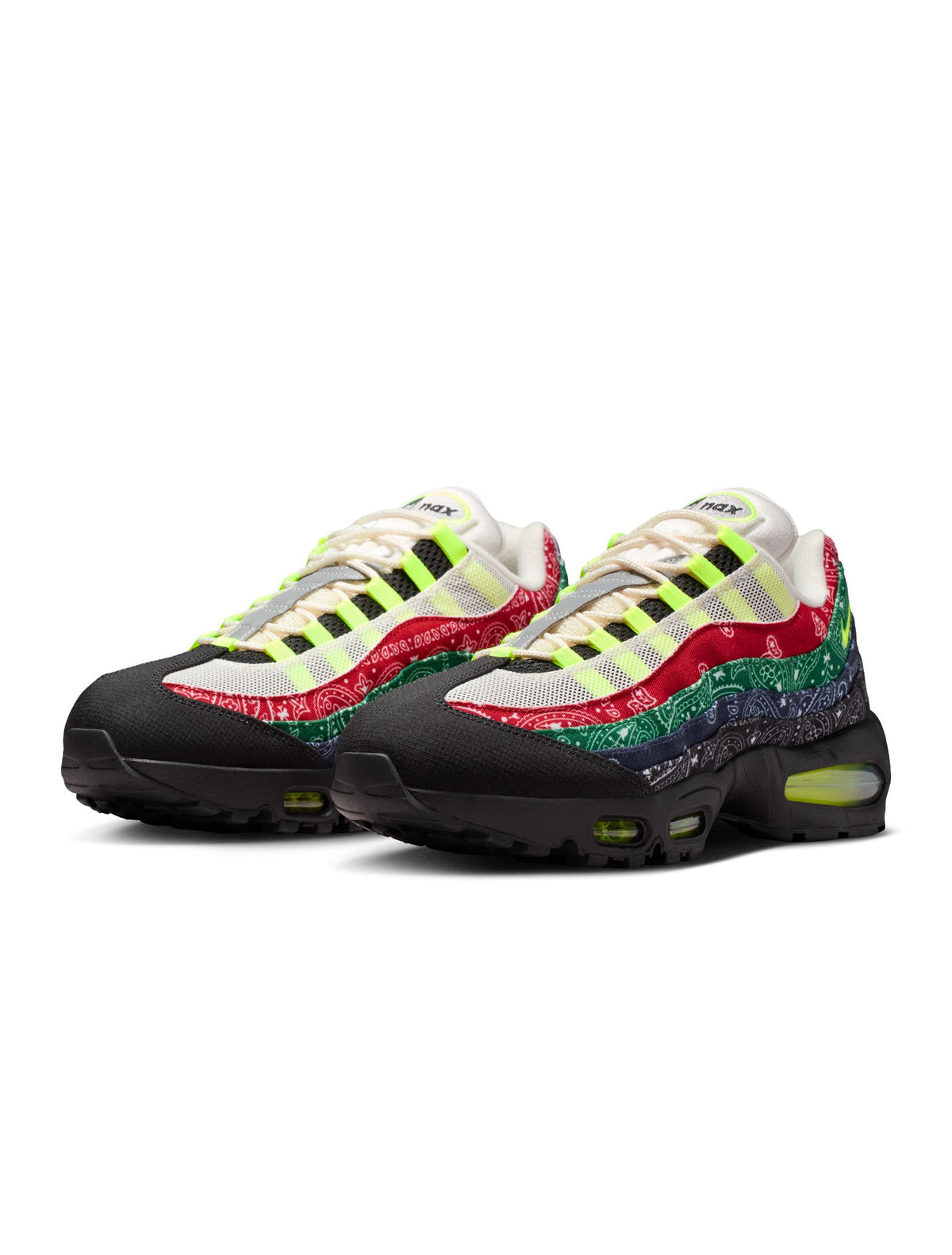 Nike Air Max 95 Big Bubble Bandana men's footwear in white and gray sneakers