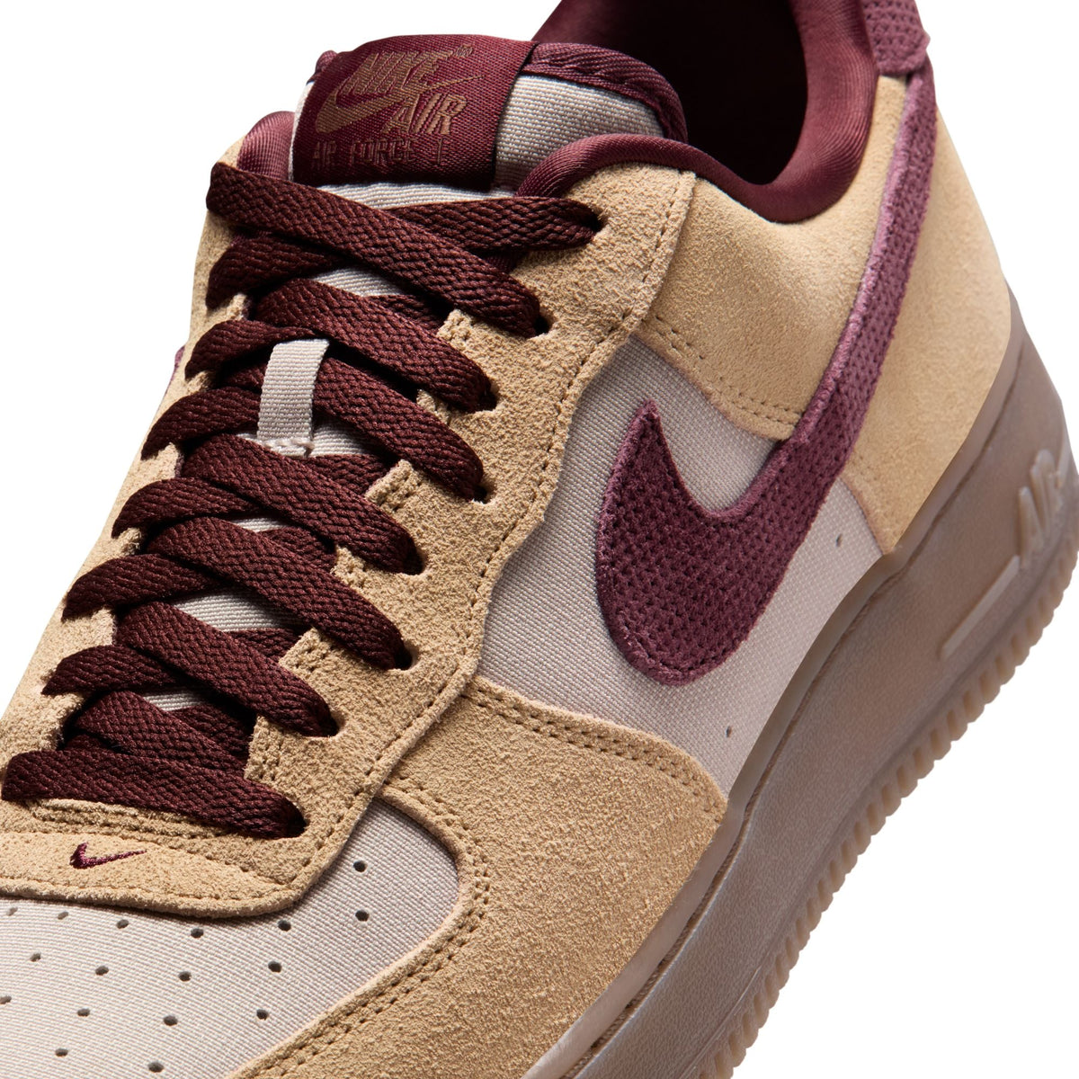 Nike Men's Air Force 1 ’07 Premium Linen sneakers in neutral beige leather with classic low-top design