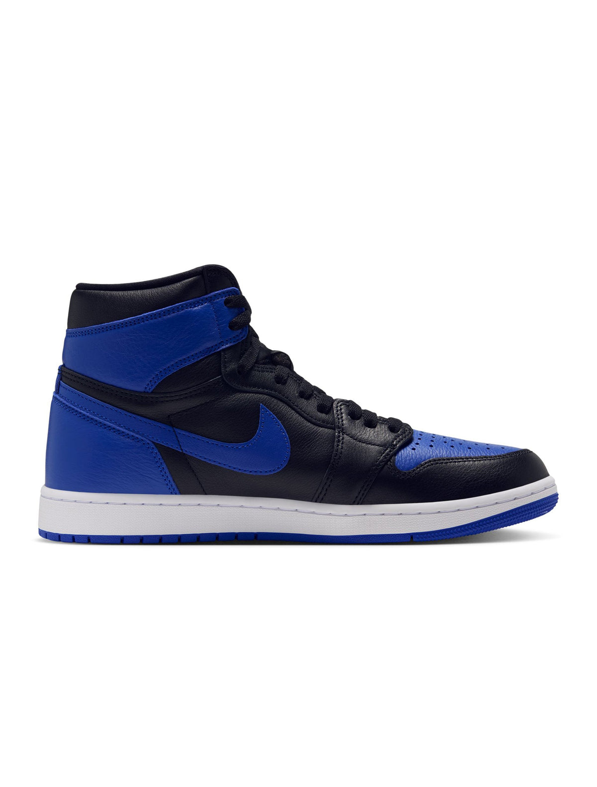 Men's Air Jordan Retro 1 High OG Royal sneakers in blue leather, featuring iconic design and high-top style.