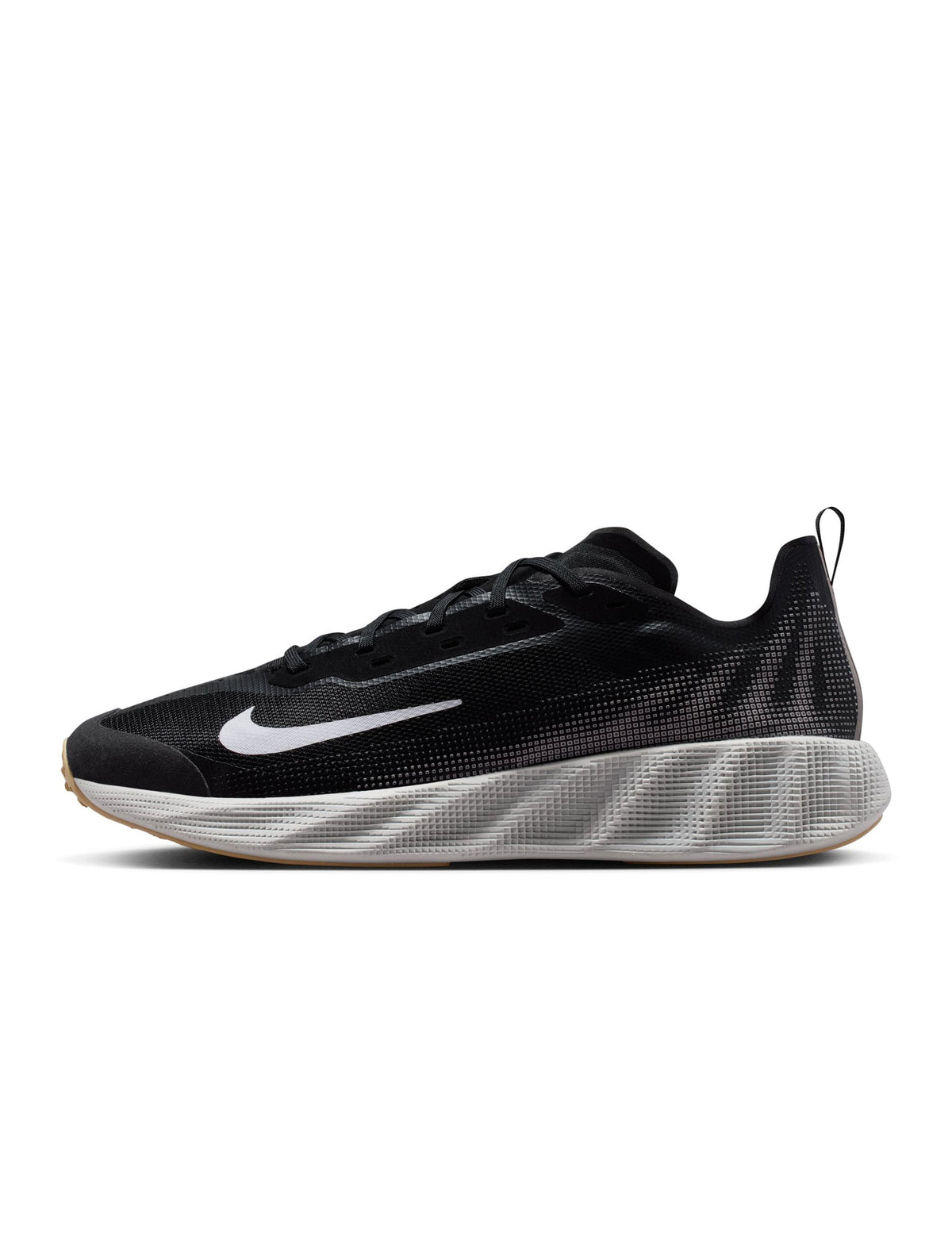 Black and white Nike Mens Ava X Mesh sneakers featuring breathable mesh uppers and stylish design.