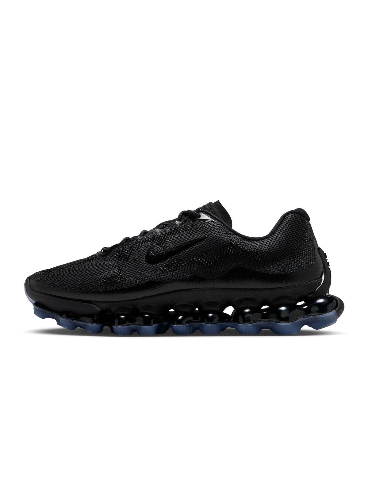 Nike men's Air Liquid Max black footwear showing sleek design and cushioning, ideal for athletic and casual wear.