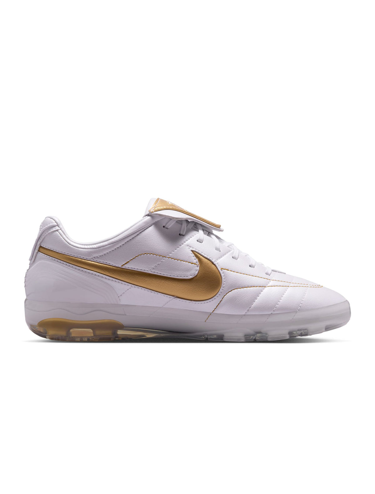 Nike Tiempo Legend R10 OG men's white footwear, side view.