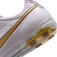 Nike men's Cryoshot Tiempo Legend R10 OG white footwear, side view sneaker with classic football-inspired design