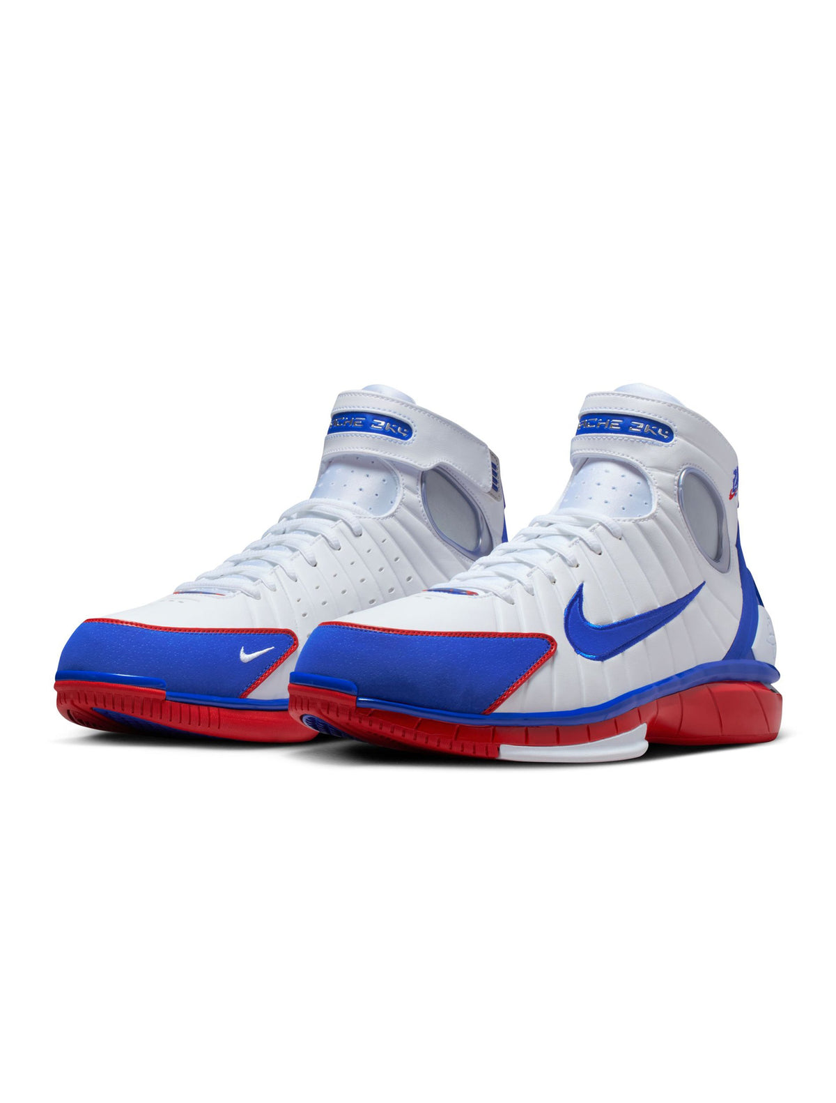 Denim Exchange Nike Mens Air Zoom Huarache 2K4 All Star sneakers in white with varsity royal and red accents