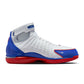 Nike men's Air Zoom Huarache 2K4 All Star sneakers in white with varsity royal and varsity red accents