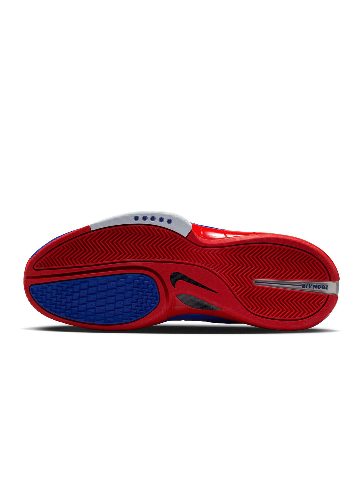 Nike men's Air Zoom Huarache 2K4 All Star sneakers in white with varsity royal and varsity red accents