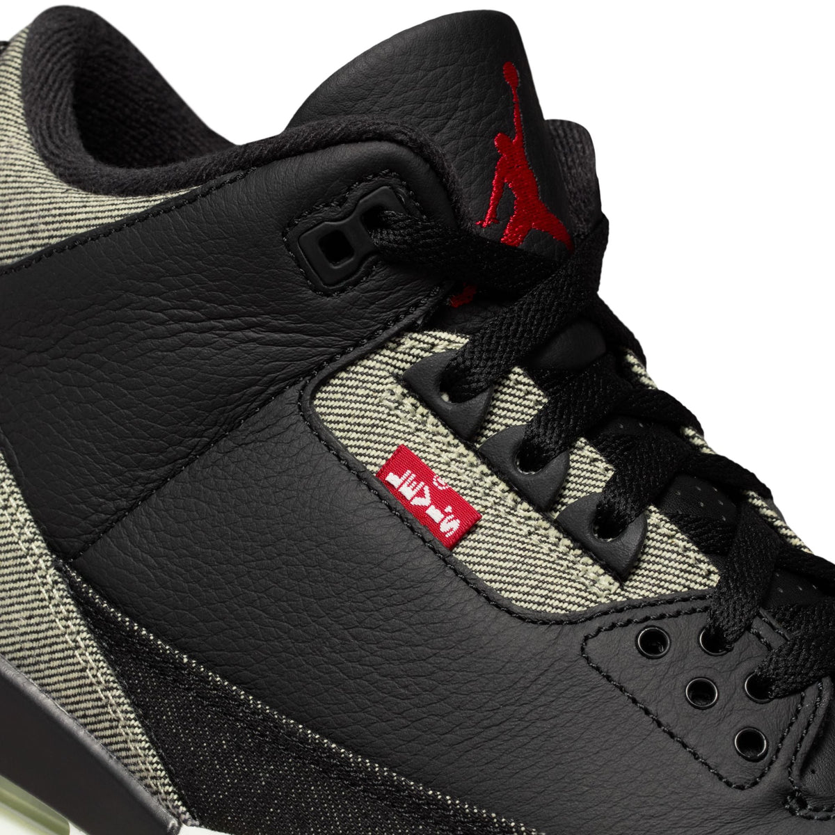 Air Jordan 3 x Levi's® black and white men's footwear by Denim Exchange