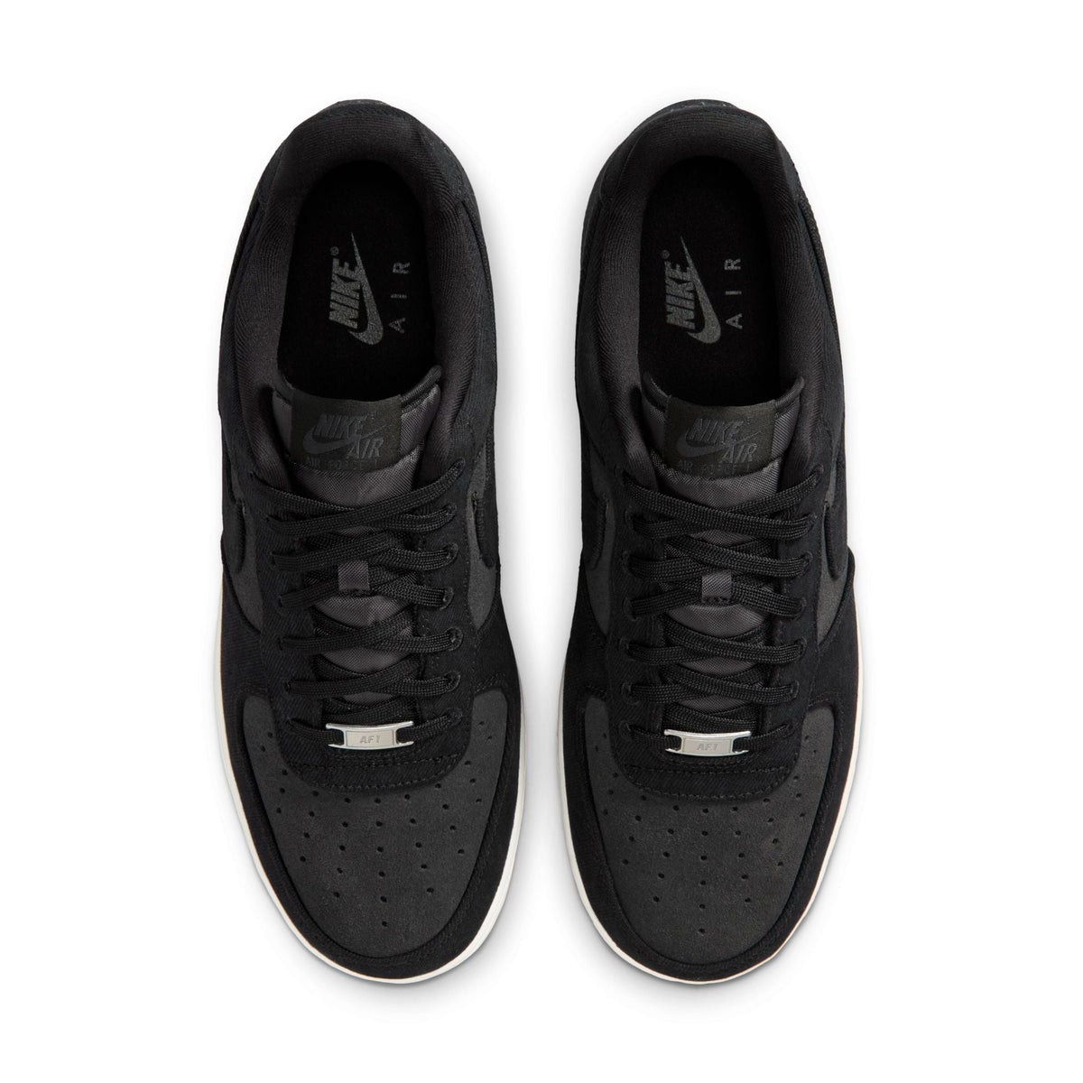 Denim Exchange men's Nike Air Force 1 '07 LV8 sneakers in black denim detailing