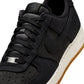 Denim Exchange men's Nike Air Force 1 '07 LV8 sneakers in black denim with white sole