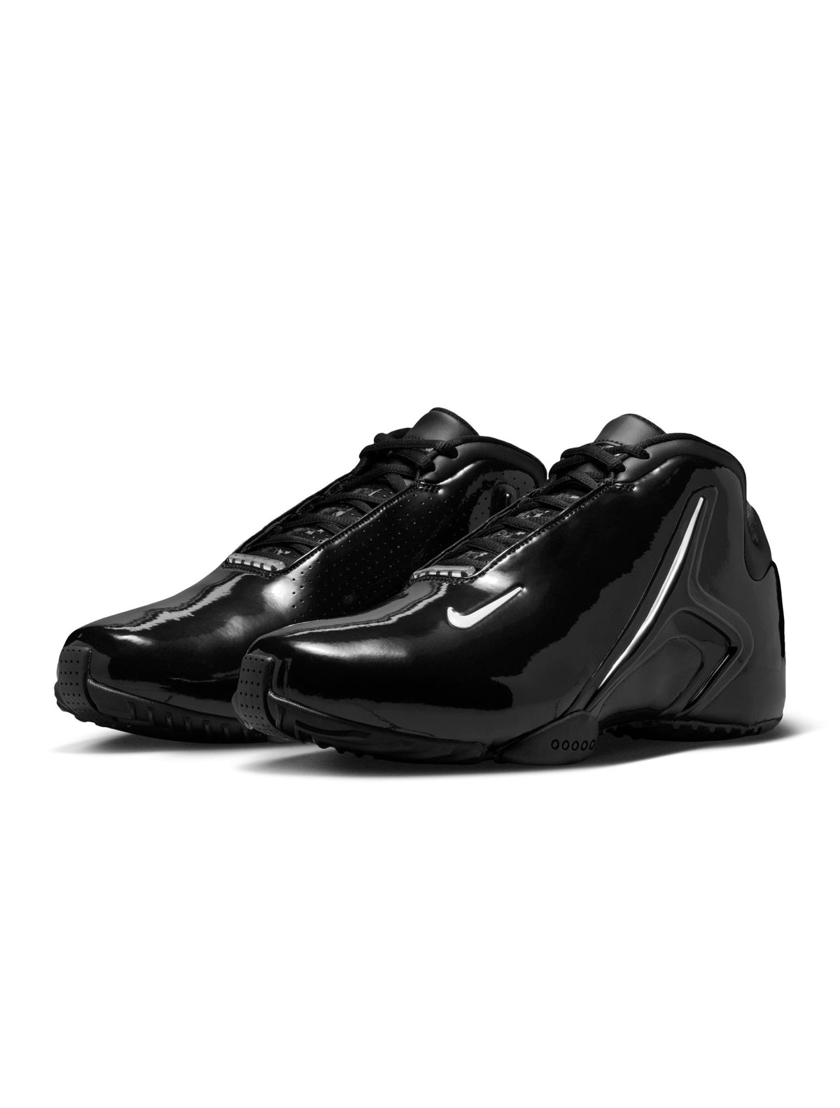 Nike men's Zoom Hyperflight black athletic shoes, showcasing sleek design and Nike branding on the black footwear.