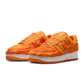 Nike Men's Air Force 1 orange pony hair sneakers, stylish men's footwear with textured pony hair finish.