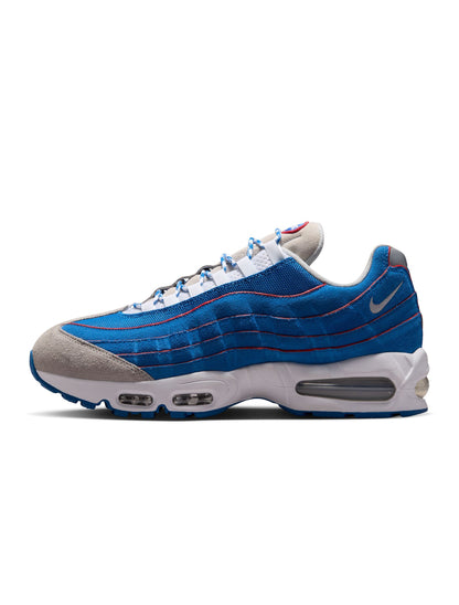 Nike Mens Air Max 95 Big Bubble sneakers in black and orange with visible Air Max cushioning, displayed on a plain background.