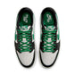 Men's Air Jordan 1 Retro Low Pine Green sneakers featuring green and black leather upper and white sole.