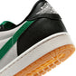 Men's Air Jordan 1 Retro Low Pine Green sneakers in green and black colorway, showcasing stylish men's footwear design.