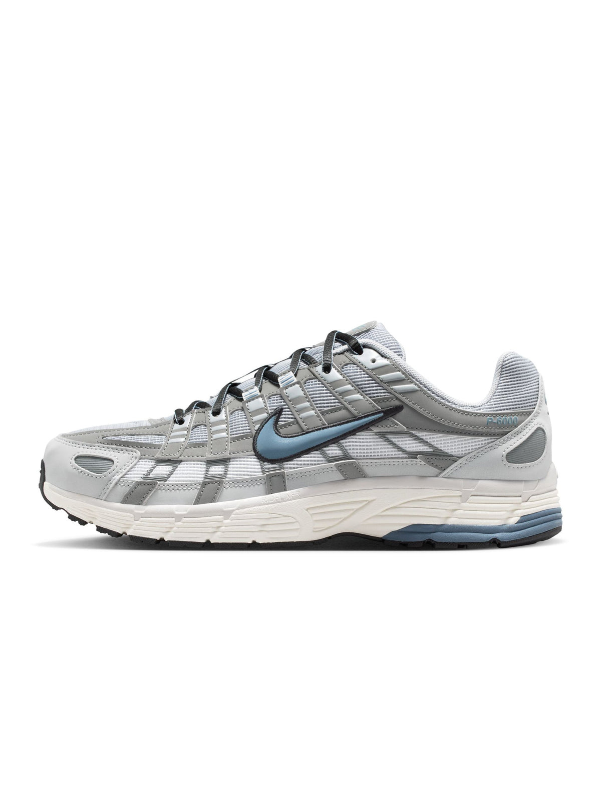 Men's Air Jordan P-6000 sneakers in Light Smoke Grey, featuring stylish athletic footwear with grey and white accents.