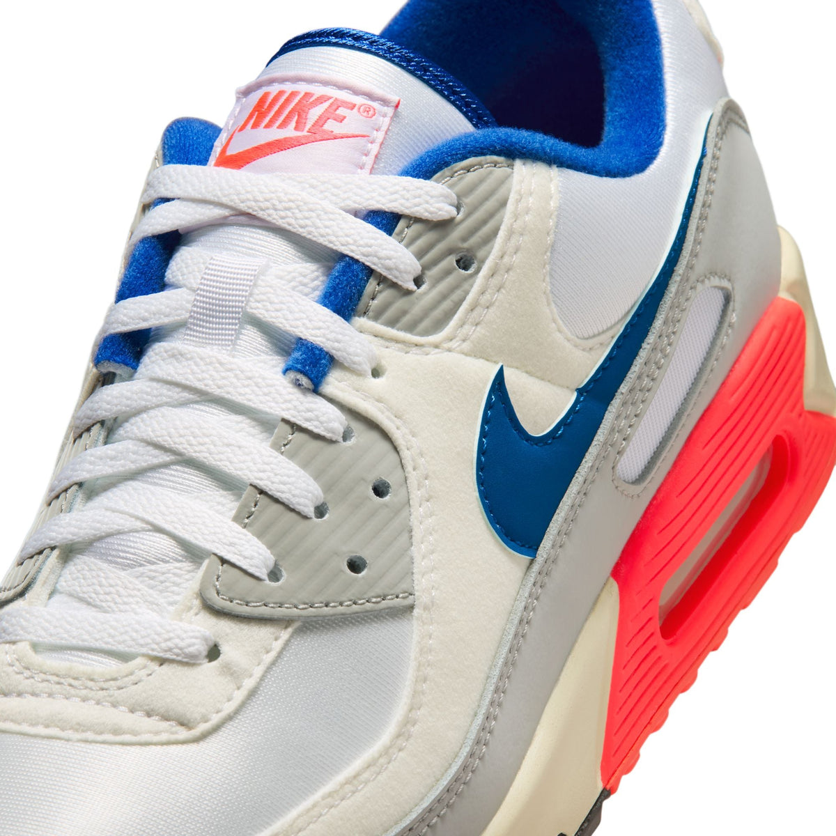 Nike men's Air Max 90 Ultramarine sneakers in black and blue, side view