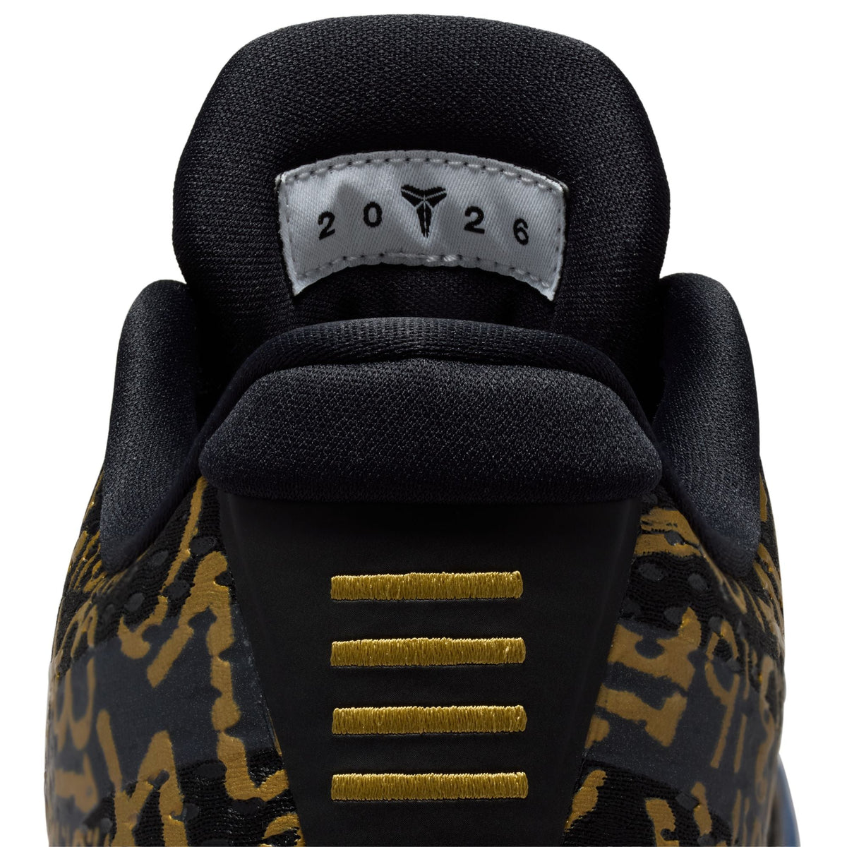 Nike Mens Kobe XI Protro Mamba Day basketball shoes in black and gold with signature details