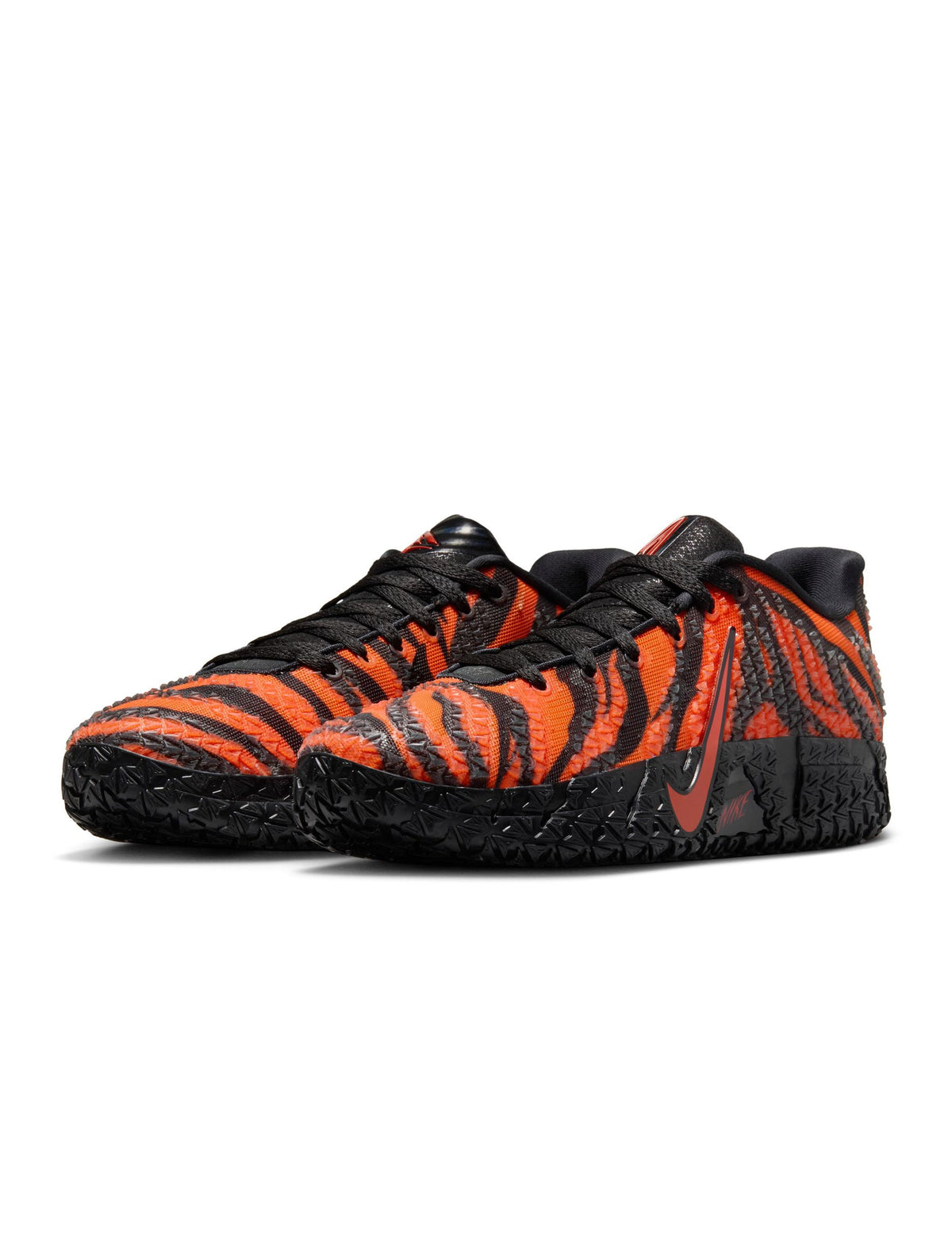 Nike men's Ja 3 Animal Pack tiger-themed sneakers, showcasing bold design and vibrant colors, perfect for athletic and casual wear.