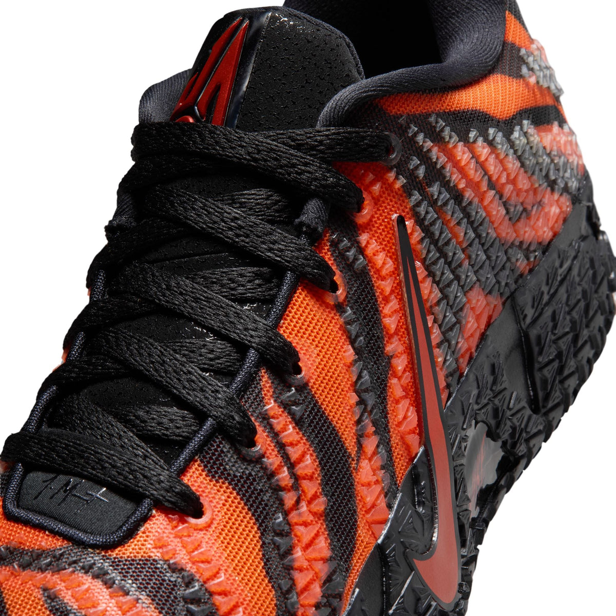 Nike men's Ja 3 Animal Pack tiger print sneakers, athletic footwear with bold tiger design and vibrant colors.