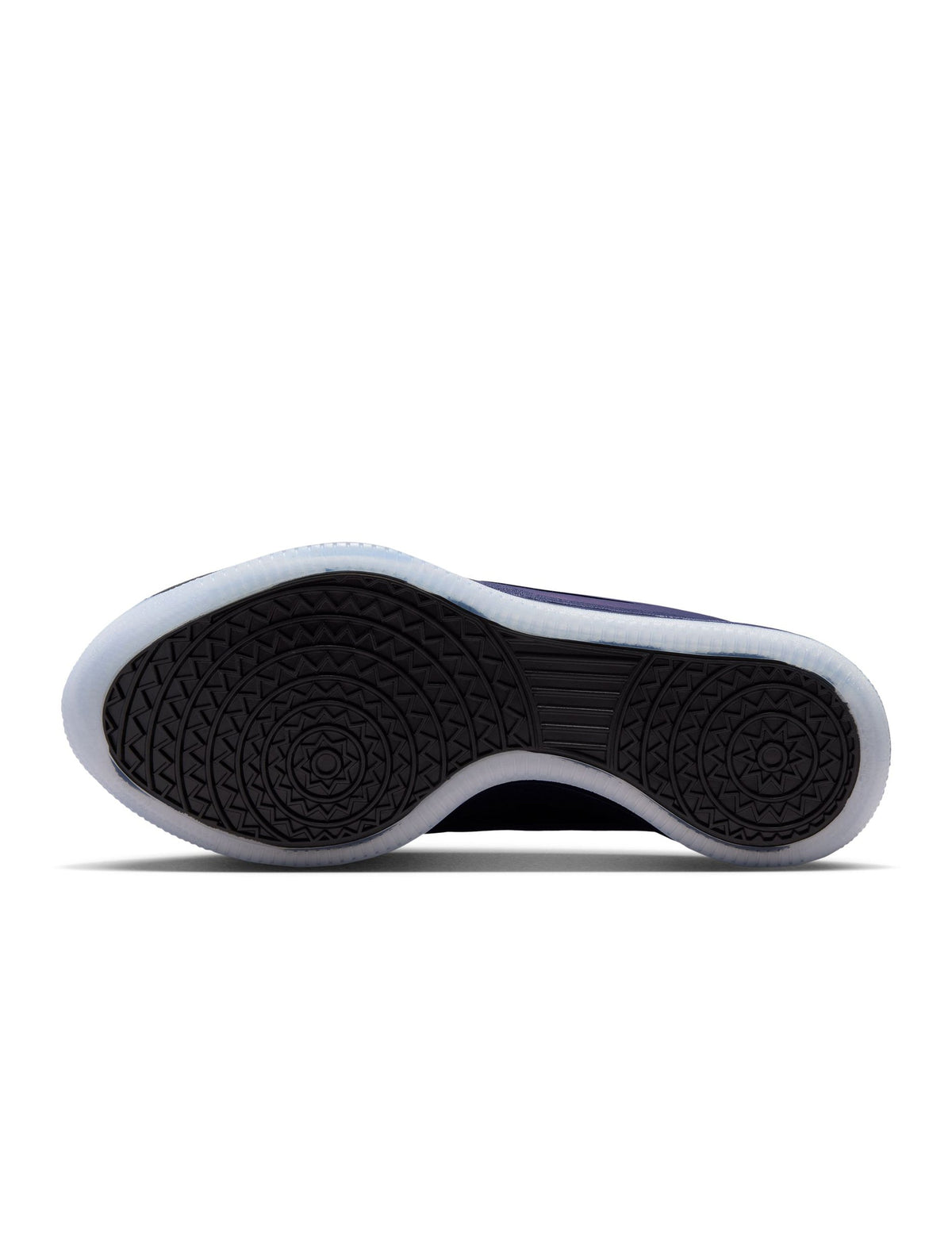 Nike Mens Book 2 Premium Eggplant Foamposite sneakers, purple men's footwear with a sleek design and textured surface.