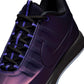 Nike Men's Book 2 Premium Eggplant Foamposite sneakers in purple with black accents, displayed on a plain background.