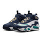 Nike Mens Air Griffey Max 1 HBCU Swingman Classic basketball shoes in navy and white, featuring Nike branding and stylish design.