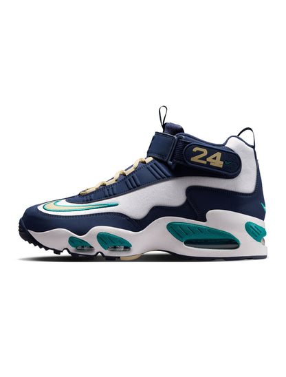 Nike Mens Air Griffey Max 1 HBCU Swingman Classic basketball shoes in navy and white with Nike branding and signature design details.