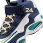 Nike men's Air Griffey Max 1 HBCU Swingman Classic sneakers in navy and white, featuring Nike branding and a sporty design.