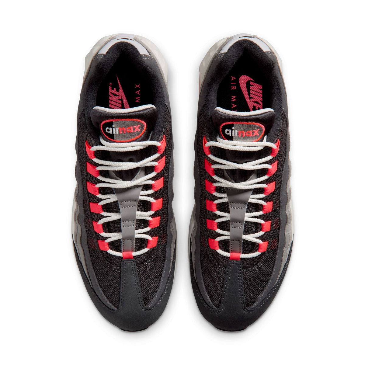 Nike Men's Air Max 95 Big Bubble Premium sneakers in solar red, featuring a bold design and cushioned sole for comfort.