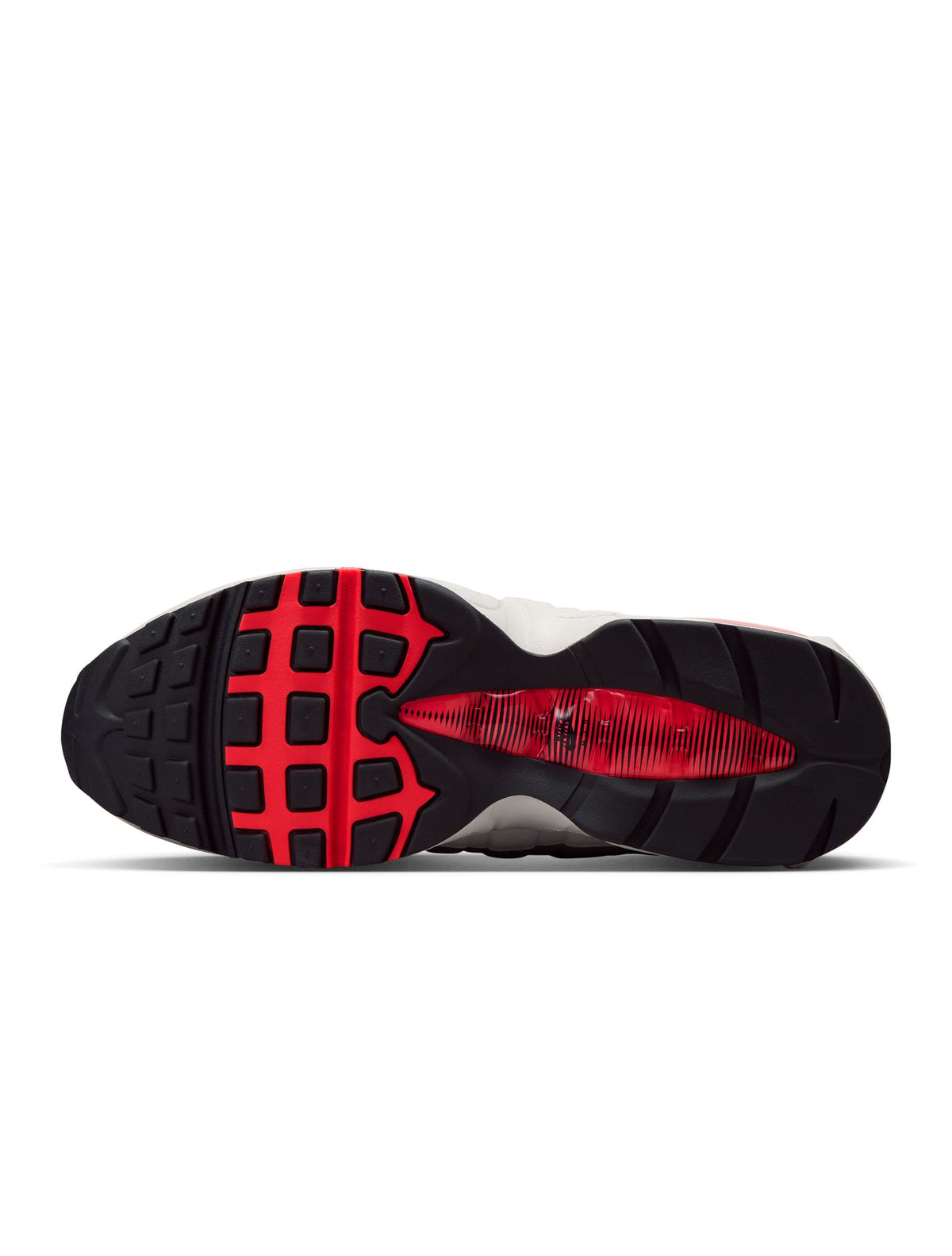 Nike Men’s Air Max 95 Big Bubble Premium sneakers in Solar Red, featuring a bold red design with visible Air Max cushioning.