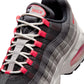 Nike Mens Air Max 95 Big Bubble Premium sneakers in Solar Red, featuring sleek design and visible Air Max cushioning.
