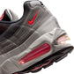 Nike Mens Air Max 95 Big Bubble Premium solar red sneakers, side view showcasing the vibrant color and classic design.
