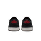 Men's Air Jordan 1 Low OG Laser sneakers in black and red, showcasing the iconic low-top design and premium leather material.