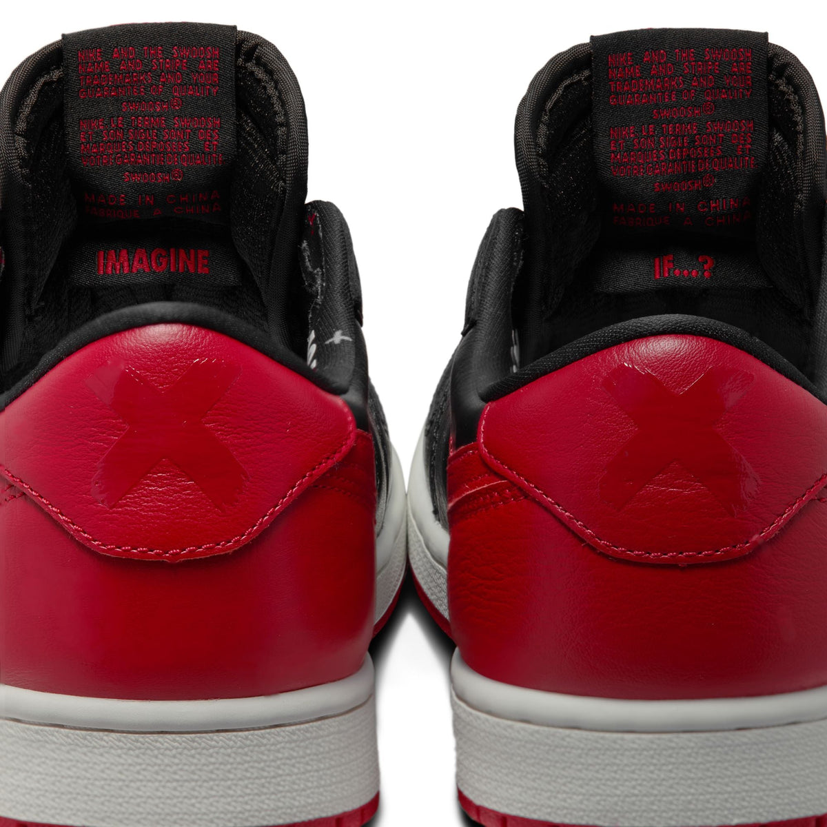 Air Jordan 1 Retro Low OG Banned men's footwear by Denim Exchange in black and red sneakers