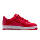 Nike Men's Air Force 1 '07 LV8 Patent sneakers in University Red, featuring glossy patent leather and classic design.
