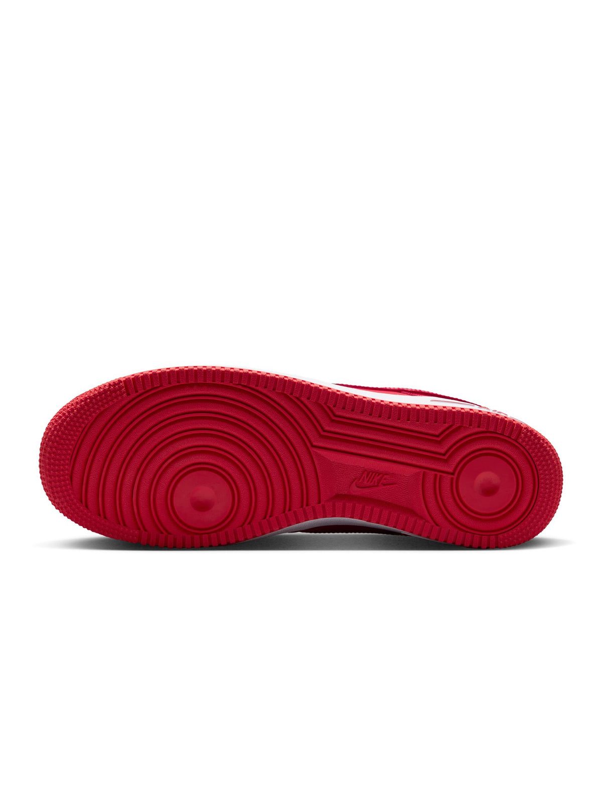 Nike Air Force 1 '07 LV8 Patent men's footwear in University Red, featuring shiny patent leather and classic design.