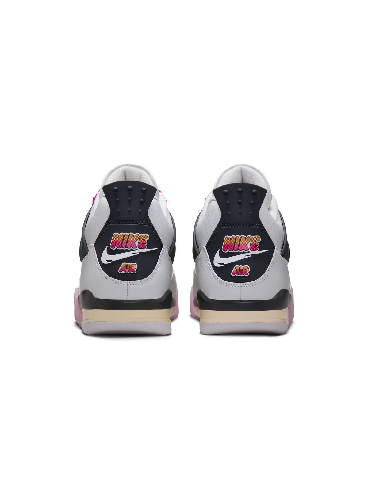 Men's Air Jordan 4 Retro Comic sneakers in white and black with red accents, showcasing the iconic basketball shoe design.