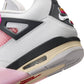 Men's Air Jordan 4 Retro Comic sneakers in white with red and black accents, featuring iconic Jordan design and branding.