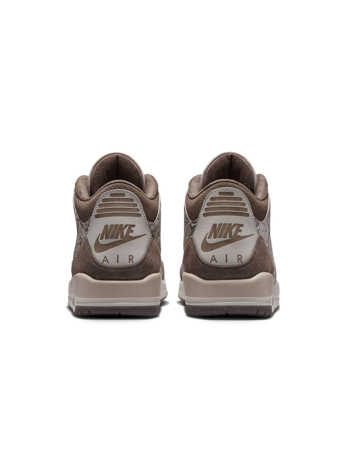 Men's Air Jordan 3 Retro Laser sneakers in black and red, featuring iconic design and textured details.