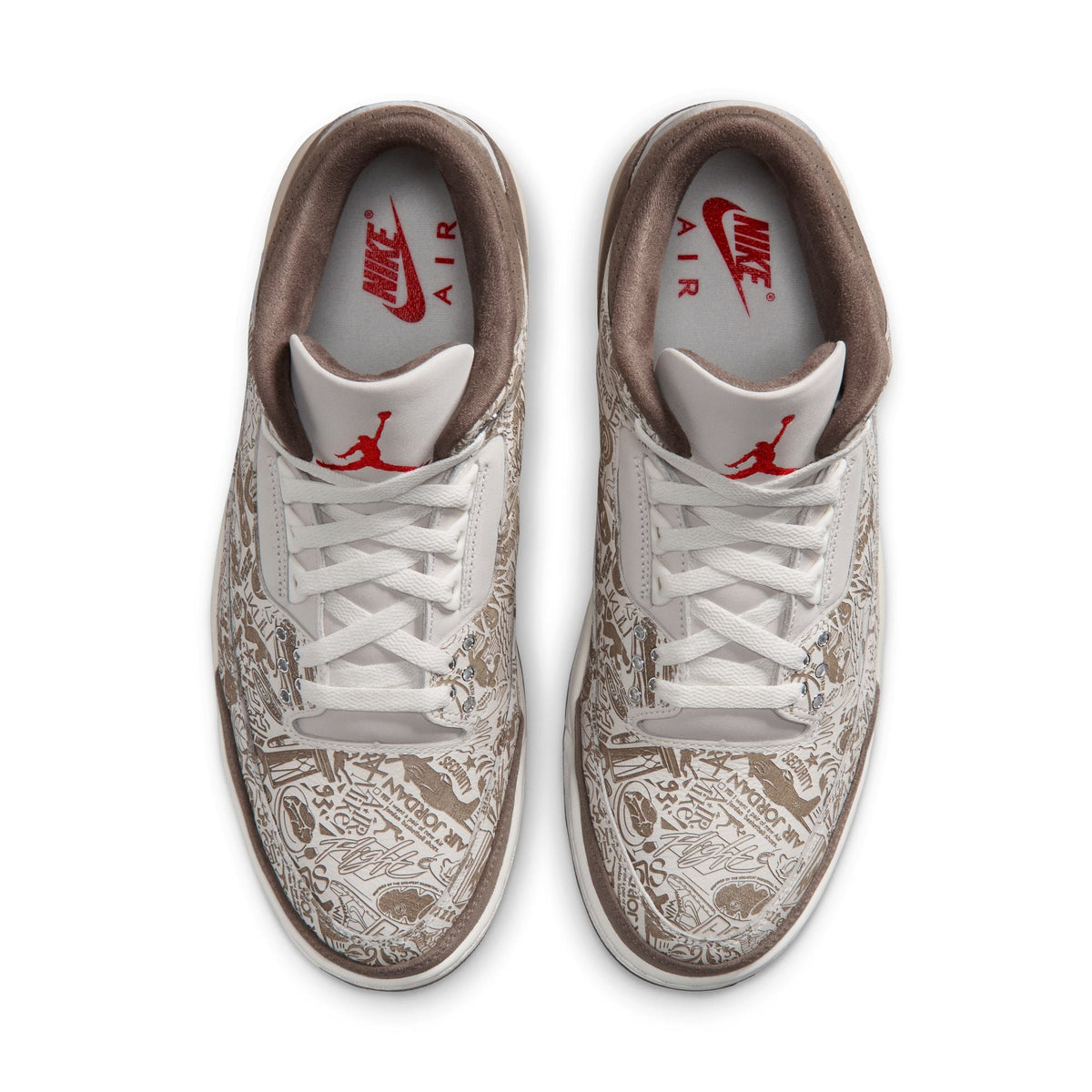 Men's Air Jordan 3 Retro Laser sneakers in black and gray, showcasing the iconic design and premium leather upper.