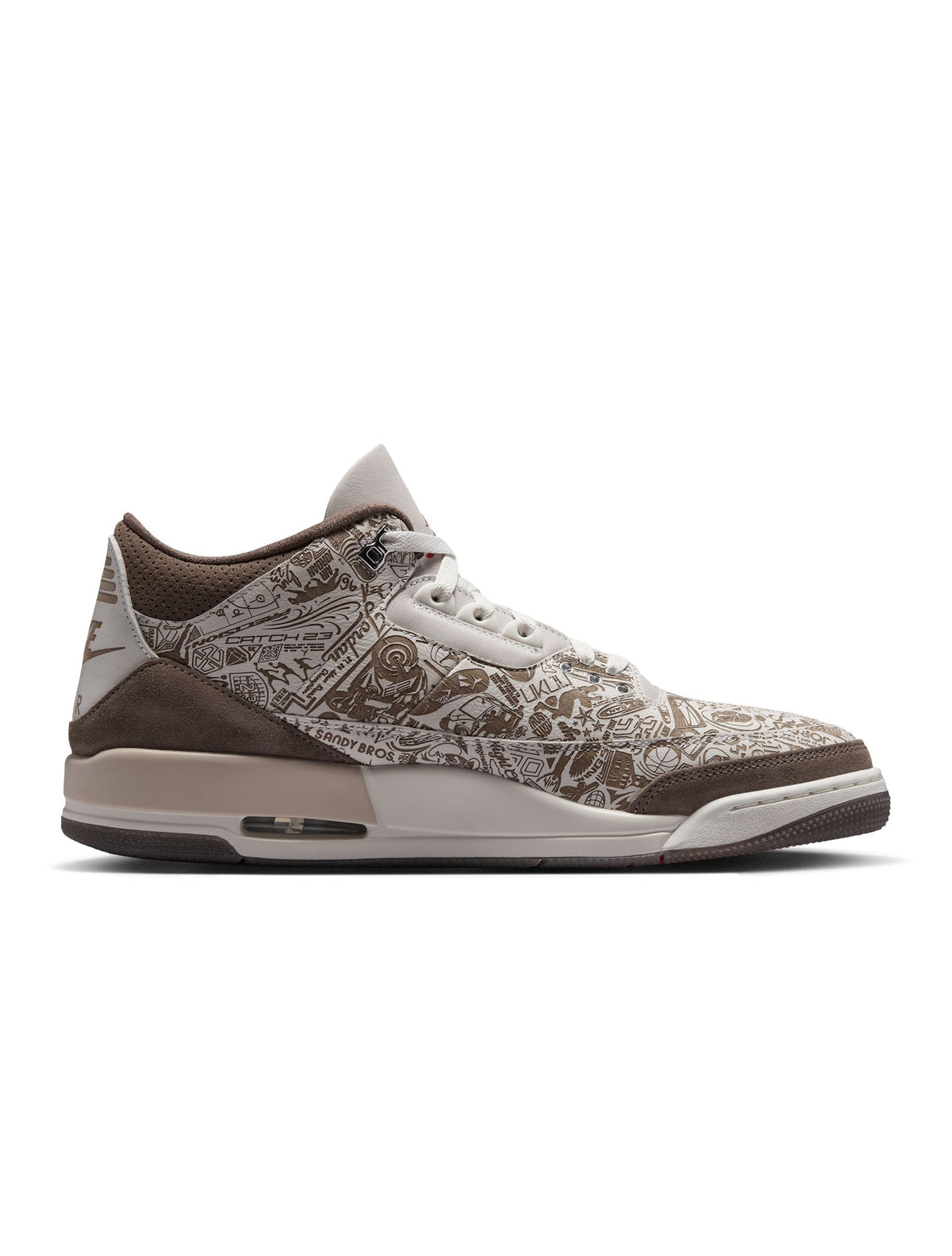 Men's Air Jordan 3 Retro Laser sneakers in black and red, showcasing iconic design and premium leather details.