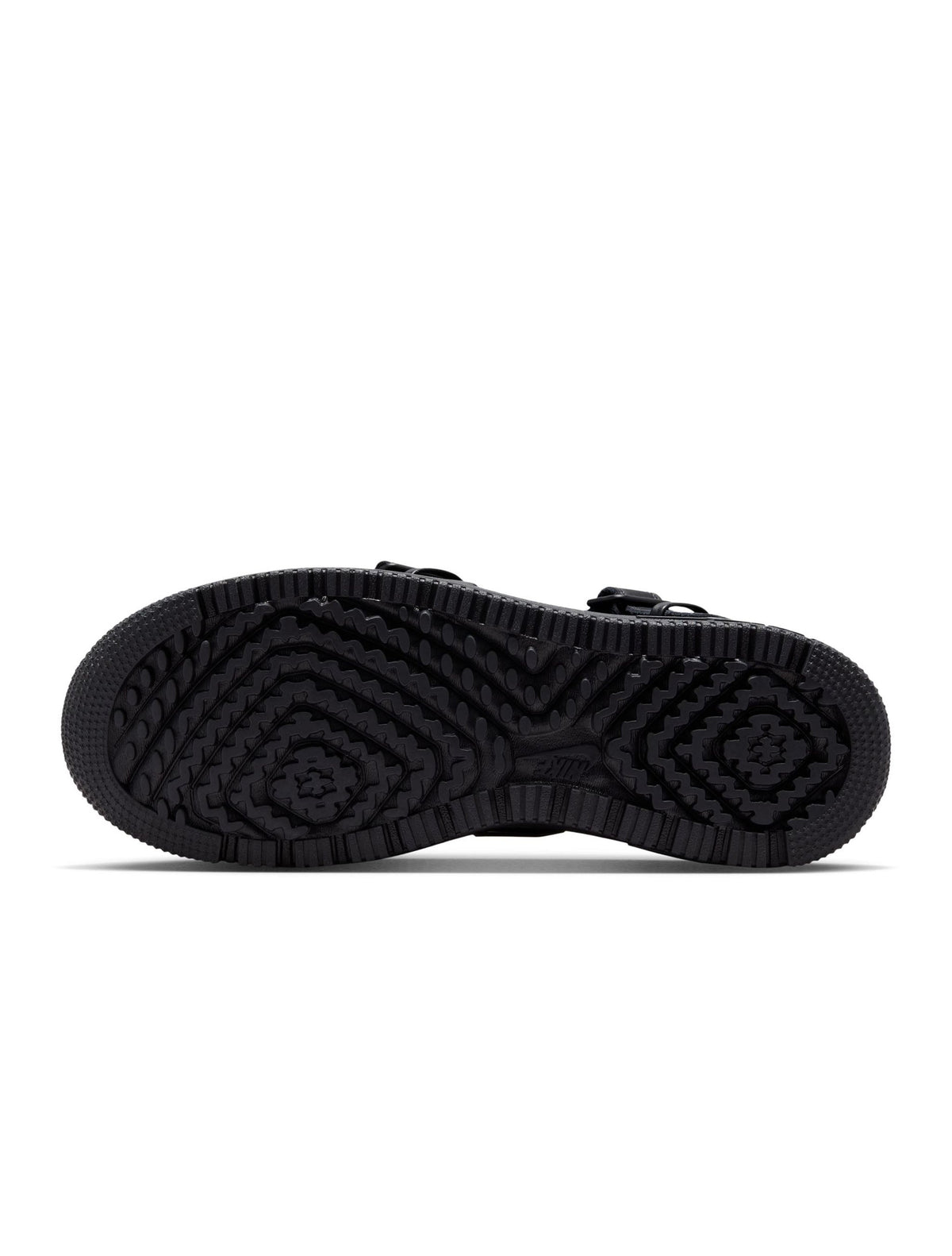 Black Nike Air Force 1 Luxe men's footwear with sleek design and premium leather details, shown on a plain background.