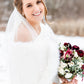 Ivory with Black Tips Faux Fur Wrap (Serena Wht03)