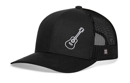Acoustic Guitar Trucker Hat  |  Music Snapback